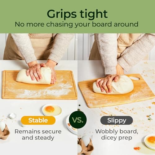 Keechee 2Pcs Cutting Board with Non-slip Mat, Bamboo Cutting Boards for Kitchen Meal Prep & Serving - Wood Serving Board Sets with Deep Juice Groove Ideal Kitchen Gifts - Thumbnail 4
