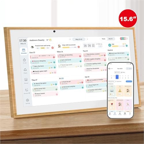 Digital Calendar, 15.6 Inch Wall Planner Electronic Calendar&Chore Chart,1080P Full HD Interactive Touchscreen Smart Touchscreen Interactive Display for Family Schedules – Wall Mount Included, Great for Organizing Your 2026 Teak - Image 1