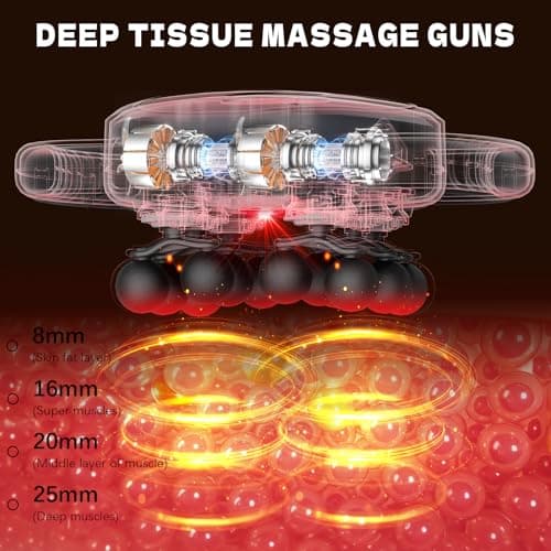 AdamPark 12-Head Deep Tissue Massager Gun, Electric Muscle Massager Handheld Massage Gun with 9 Modes Quiet Massager for Back Pain Full Body Muscle Pain Relief, Ideal Gifts for Women, Men - Thumbnail 5