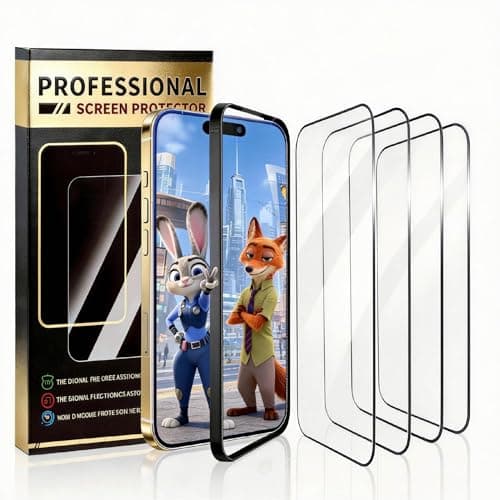 BJVVKW 4 Pack for iPhone 17 Air Screen Protector 6.6 inch HD Tempered Glass Film Optional,with Install Frame, 10H+ Hardness Shatterproof Scratch Resistant Durable - Image 1