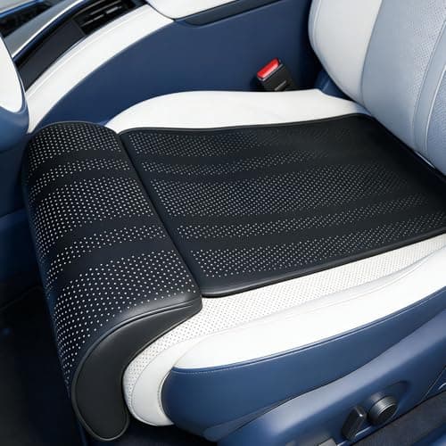 Car Seat Leg Extender Cushion, Memory Foam Under-Thigh Support Car Seat Cover– Breathable PU Leather, Non-Slip Secure Fit for Driver Seat and Office Chair, Ideal for Long Drives & Road Trips - Image 1