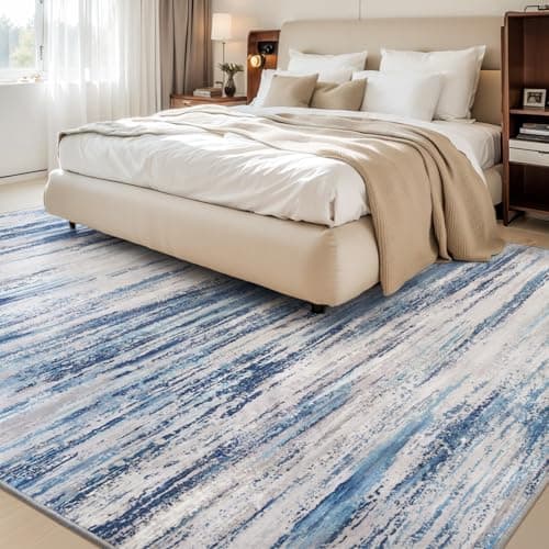 tchdio 6x9 Area Rugs for Living Room, Machine Washable Rug Modern Abstract Area Rug, Non Slip Rugs for Bedroom Rug, Soft Indoor Carpet for Living Room Office Dorm, Blue - Thumbnail 2
