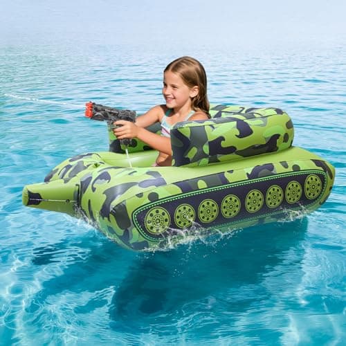 YTKIH Automatic Electric Water Gun with Pool Floats,Funny Inflatable Tank Pool Floaties for Pool Party,with Powerful Squirt Guns for Boys Girls Kids