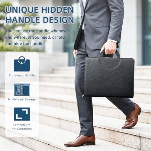 BRAVE ELK Zippered Padfolio Portfolio Binder, 40 Sleeves & Tablet Holder Case - Thumbnail 4