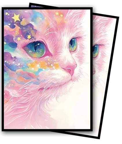 MTG Card Sleeves, Ultra Clear Front & Matte Finish Back, 100 Count Standard Size Matte Art Sleeve for Magic The Gathering (Cat) - Image 1