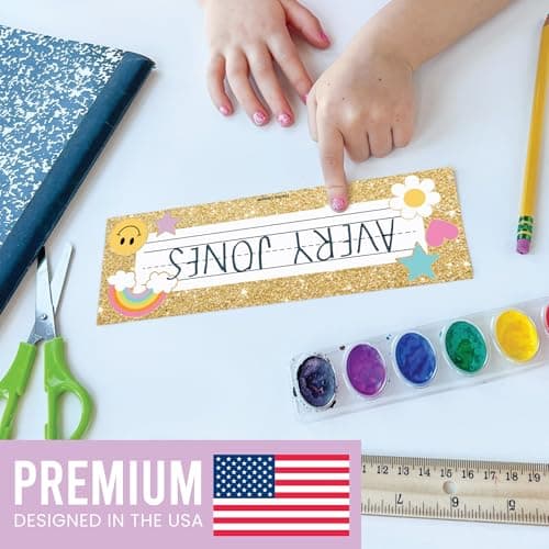 Hadley Designs Desk Name Tags for Classroom - 36 Student Desk Name Plates for Classroom Decor, 9x3 Pastel Nametags Cubby Labels Teacher Supplies, 1st 2nd 3rd Grade Kindergarten Preschool Must Haves - Thumbnail 5