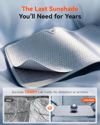 WOLFBOX Foldable Car Windshield Sun Shade for SUV Trucks Sedans 64''x34'' - Thumbnail 6