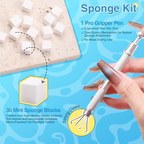 20 Color Patting Nail Gel Polish Kit, Jelly Ombre Painting Gel Palette Transparent Effect Summer Nailswith Sponge Applicators for Blush Blooming Floral Aura French Manicure DIY Nail Art Palette - Thumbnail 6