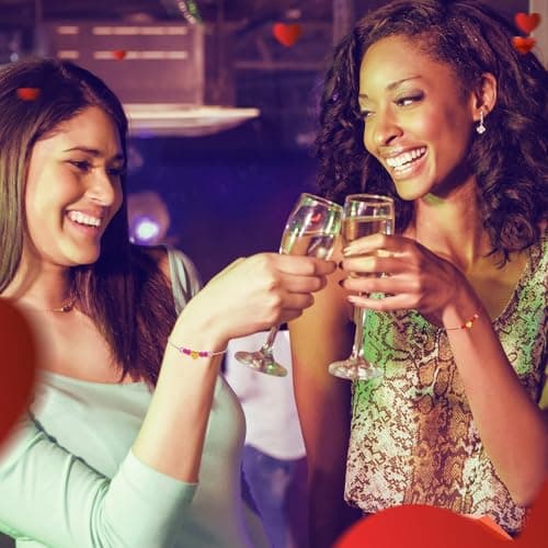 BAYLAY Galentines Day Gifts for Friends, Galentines Day Gifts for Women Teen, 2 Friendship Bracelets for Women Heart Bracelets Jewelry Bff Friendship Gifts for Women Friends Her Bestie Gifts - Thumbnail 5