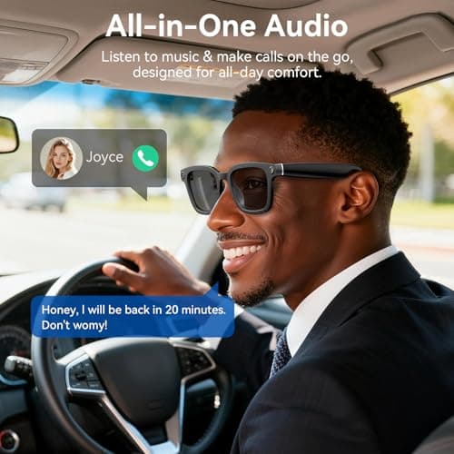 AI Smart Glasses with Camera, 1080P Video Recording Glasses, 8MP Camera Glasses, Real Time Translation, ChatGPT AI Voice Assistant, Open-Ear Audio,Sunglasses with Color-Changing Clear and Green Lenses - Thumbnail 5