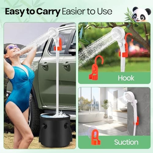 Barong Yekhna Portable Shower for Camping, 10500mAh Rechargeable Outdoor Shower with 3 Spray Modes, IPX7 Waterproof Camping Shower Pump for Hiking, Travel, Pet Bath, Car Washing - Thumbnail 5