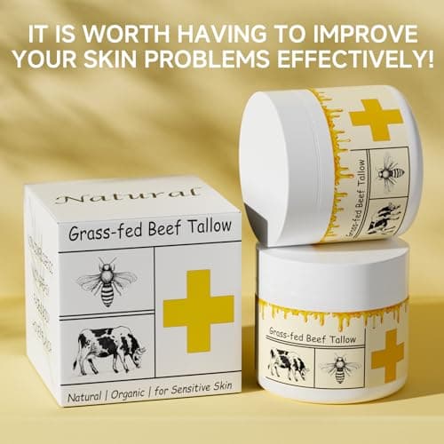 mkzea Beef Tallow for Skin, Beef Tallow, Tallow and Honey Cream, Grass Fed Beef Tallow, Whipped Beef Tallow for Face Moisturizer for All Purpose with Raw Honey Tallow Balm, 2 packs - Thumbnail 4