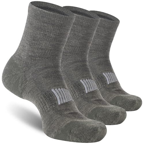 RTZAT Men's Women's 90% Merino Wool Ankle Athletic Business Casual Running Moisture Wicking Arch Support Thin Wool Socks, Deep Green, Medium - Image 1