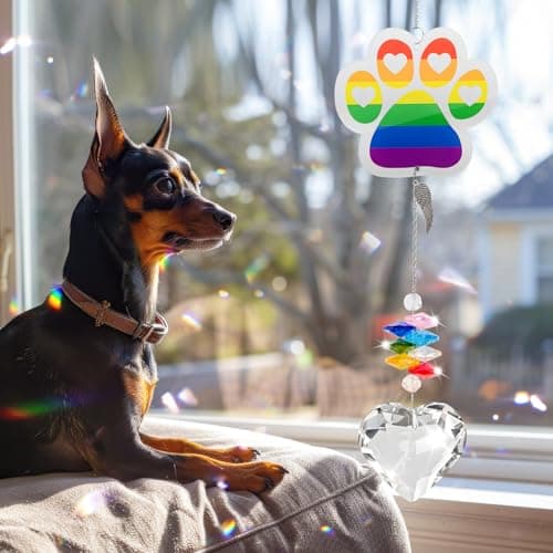 VOFSTAND Pet Memorial Suncatcher, Dog Memorail Gifts of Loss Dogs and Cats with Sympathy Card - Thumbnail 5