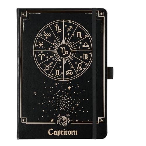 AuroPlanner Capricorn Zodiac Undated Planner – Monthly Weekly Daily Astrology Portable Journal Notebook, A5 (5.8” × 8.3”), 160 Pages 4-Month Layout, 100 GSM Paper