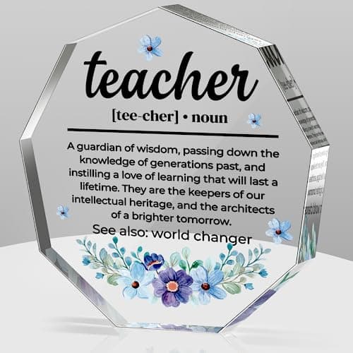 Valentines Day Teacher Gifts for Women Thank You Gifts for Best Teacher Ever Gifts Back to School Gift for Teachers Graduation Appreciation Birthday Christmas Gift Acrylic Signs Plaques - Image 1
