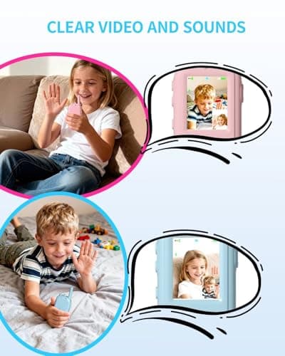 Video Walkie Talkies, Kids Reliable Communication Toys with Screen, Video Walkie Talkies for Kids with Voice Changer, Easy Walkie Talkie Toys Gifts for Home Outdoor Use Ages 3-12 (Pink) - Thumbnail 3