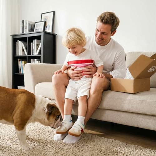 WIDE TOE BOX Toddler Barefoot Shoes - Boys Girls Zero Drop Sneakers - Non-Slip First Walking Shoes, Lightweight Kids Tennis Shoe, Classic Blue Red, 11 Wide Little Kid - Thumbnail 3