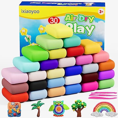 Ixiaoyoo Air Dry Clay, 30 Colors Modeling Clay for Kids, DIY Model Toys with Sculpting Tools, Soft & Non-Sticky, Home Party Favors, Birthday & Christmas Gifts for Age 3-12 Years Old Boys Girls Kids - Image 1