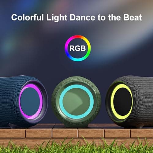 Passau Portable Bluetooth Speakers 40W Peak Loud Stereo Sound, Passive Radiators-Deep Bass, All Day Playtime, Adjustable Strap, BT5.3, IPX5 Wireless Speaker RGB Lights for Indoor Outdoor-Blue - Thumbnail 4