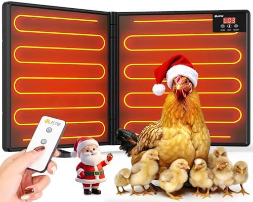 Chicken Coop Heater Inside Coop with Remote Control, 180W Foldable Radiant Heaters, 30''x12'' Large Heating Panel Warmer for Cozy Winter with Adjustable Timer and Temp, Safer Than Brooder Heat Lamp - Image 1