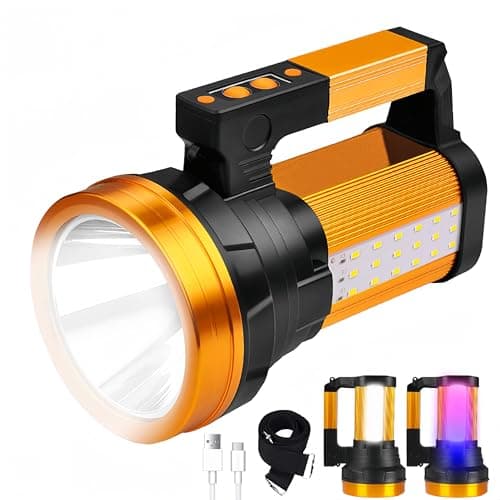 KINQILIN 30600MAh Rechargeable Spotlight 2400LM Flashlight Long Lasting 100H Handheld Spotlight IP67 Waterproof Spot Lights with 6 Modes Twin Side Flood Light for Camping Hunting Emergency - Image 1