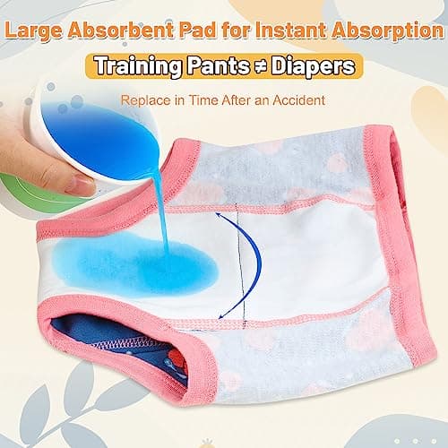 MOEMOE BABY Training Underwear 8 Pack Cotton Potty Training Pants for Toddler Boys and Girls 2-7T - Thumbnail 4