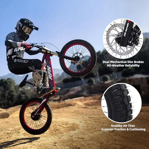 RFN 36V Kids Electric-Dirt-Bike 3-Speed Jump Bike – Lightweight Aluminum Frame Electric Bike, 15.5 mph Max Speed, 13.7-Mile Range for Ages 4-8 - Thumbnail 4