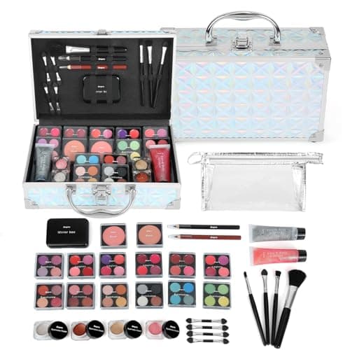 Anpro All-In-One Makeup Kit for Girls 10-12 with Case, Pro Teen Makeup Set, Tween Makeup Kit for Teens Women, Full Make Up Starter Kit with Brushes, Lipstick, Eye Shadow, Palette, Blush, Glitter Gel - Image 1