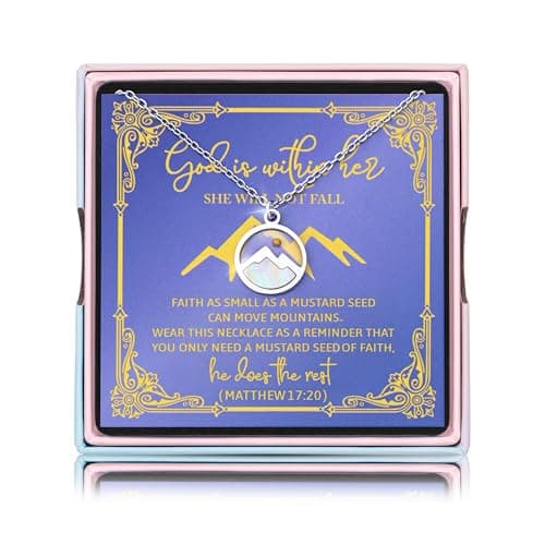 YLWJSP Stocking Stuffers for Teen Girls,Mustard Seed Necklace for Women - Hypoallergenic Rust-Free Fade Proof Christmas Gifts for Teenage Girls,Christian Gifts (Silver) - Image 1