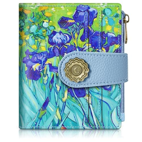 Chelmon Iris Whispers Small Wallet Woman RFID Blocking, PU Leather Bifold Credit Card Ladies Wallets with ID Window, Cute Zipper Coin Pocket Purse for Girls - Image 1