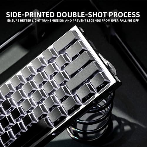 XVX Shine Through PBT Keycaps, Gradient Gray Keyboard Keycaps Cherry Profile, Custom Side Printed Keycap Sets Suitable for 60% 65% 75% 80% 100% Mechanical Keyboard - Thumbnail 2