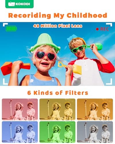 KOKODI Kids Camera Toy Digital Camera for Kids, Dinosaurs Birthday Gifts for Boys Age 3-12, 1080P HD Video Camera for Toddler, Children Toys for 3 4 5 6 7 8 9 Year Old Boys with 32GB SD Card - Thumbnail 6