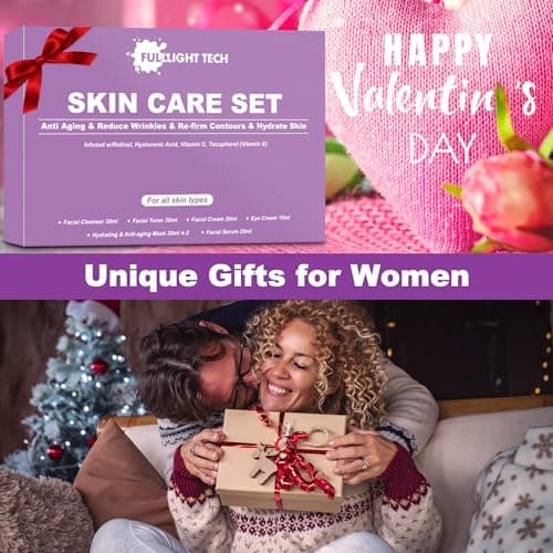 Skin Care Set,7 PCS Anti-aging,Firm Skin Care Kit,Women Skincare Gift Set W/ Facial Mask, Cleanser, Toner, Serum, Face Cream Travel-friendly Women Face Care Mom Gifts for Christmas Birthday Valentines - Thumbnail 6