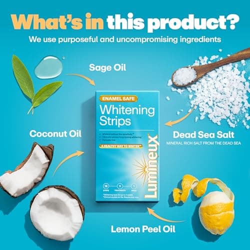 Lumineux Teeth Whitening Kit Peroxide Free for Whiter Teeth Includes 7 Whitening Treatments, 1 Mouthwash, 1 Toothpaste & 1 Bamboo Toothbrush, Dentist Formulated - Thumbnail 4