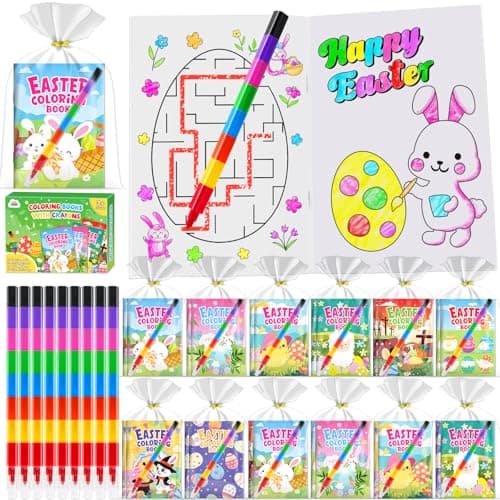 ZMLM 24 Pack Easter Coloring Books for Kids with Crayons, Party Favors for Kids 4-8, Goodie Bags Stuffers for Toddlers, Bulk Basket Stuffers, Classroom Prizes Birthday Return Gifts(Easter) - Image 1