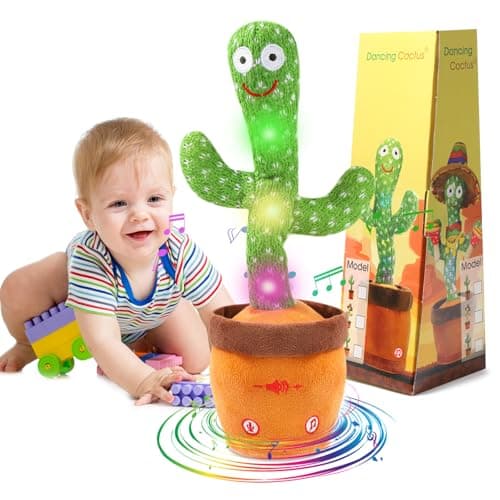 MIAODAM Dancing Talking Cactus Toy for Baby Toddler, Colorful Glowing Repeating What You Say, Singing Talking Mimicking Toy for Baby Dancing Cactus,Toys Gift for Kids Baby 1 Year Old - Image 1