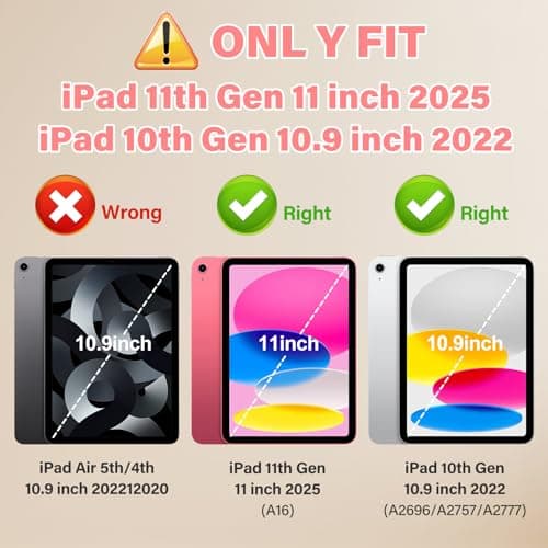 TOMORRY for iPad (A16) 11th Generation 11 Inch 2025/iPad 10th Generation Case 10.9 Inch 2022 with Tempered Glass Screen Protector,Unicorn Stand,Shoulder Strap,for iPad 10 Case Kids Girls (Pink) - Thumbnail 2