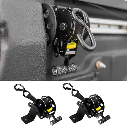 Maxzina Retractable Ratchet Straps Compatible with 2022-2025 2026 Ford Maverick Retracting Straps Auto Retract Securing Strap Tie Down System 2PCS for 2024 Maverick Accessories - Image 1