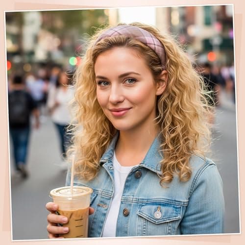 obeoby 8 Pack Pink Trendy Headbands for Girls Valentines Day Outfit, Headbands for Women Non Slip Floral Pearl Hairband Gifts for Teen Girls - Thumbnail 6