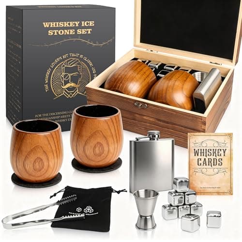 Nisuez Wooden Whiskey Glass,Charred Wooden Whiskey Drinking Glass Set of 2,10oz Handcrafted Premium Retro Cup for Men,Husband,Dad,Whiskey Lovers for Birthday & Father's Day. - Image 1
