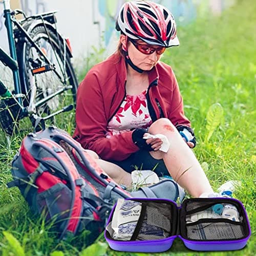 276PCS Compact Small First Aid Kits for Home Businesses Urgent Essential Mini First Aid Kit Travel Size Car Emergency Supplies Kit for Hiking Boating Skating, Purple AMORNING - Thumbnail 4