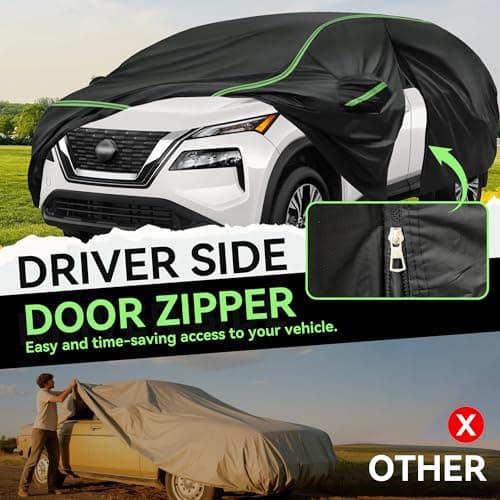 YIONCIO Car Cover for BMW X3 03-25, SUV Size, 420D Oxford Fabric, Waterproof Windproof Sunproof Car Covers, Durable All Weather Protection, Anti-UV Outdoor Full Car Cover - Thumbnail 4