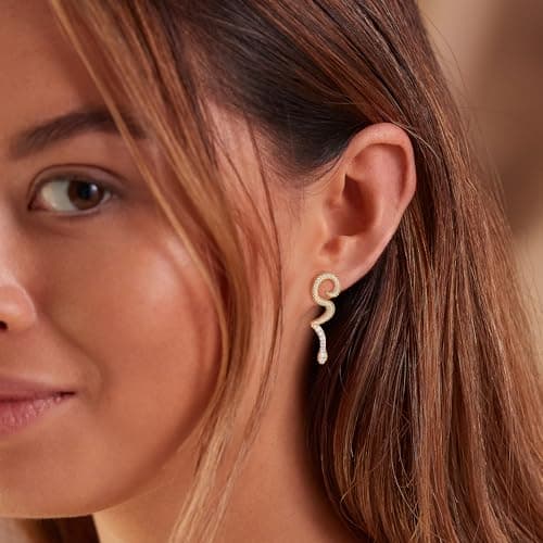 LOYATA Dainty Gold Earrings for Women，14k Gold Stud Earrings for Cartilage Piercing Cubic Zirconia Earrings Studs for Women Jewelry Gifts - Thumbnail 2