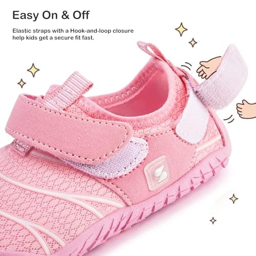 Stelle Kids Water Shoes for Girls Boys Swim Beach Hiking Pool Shoes Quick Dry Barefoots for Toddler/Little/Big Kids（Pink，10MT） - Thumbnail 3