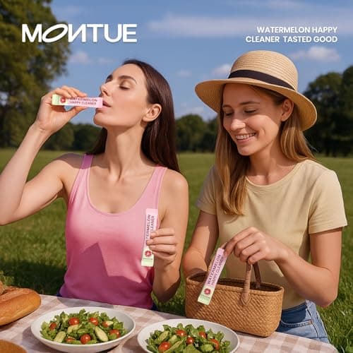 Montue Prebiotics and Probiotics - Happy Cleaner Gut Health Powder, Sugar Free,Dietary Fiber Supplement for Digestion & Bloating Health- Watermelon - 30 Servings (Pack of 30) - Thumbnail 6