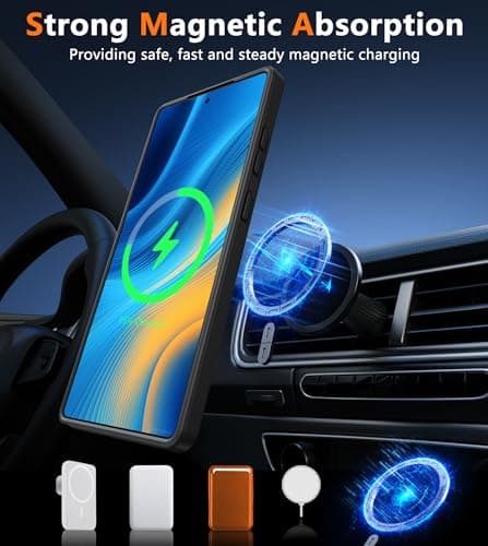 FNTCASE for Samsung Galaxy S25-Ultra Case: Magnetic Translucent Black Cover - Thumbnail 3