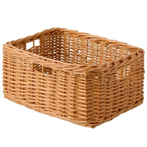 StorageWorks Pantry Baskets, Willow Storage Baskets for Organizing, Shelves, Pantry Organizers and Storage, Light Brown, 16 ½"L x 13"W x 7 ½"H - Image 1