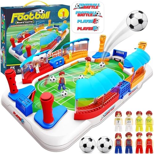 Soccer Board Game for Kids:Mini Foosball Table Game with 8 Figures&Shade Canopy for 3 4 5 6 7 8-12 Year Old Boys, Perfect Birthday Sports Gifts for Indoor Family Interaction & Parties & Birthday