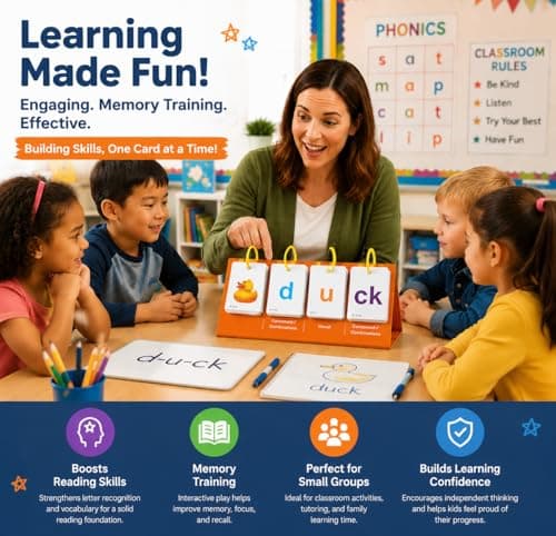 Alened Phonics Flash Cards for Kids 3-8, Sight Words Flash Cards for Kindergarten 1st 2nd 3rd Grade, CVC CVCC CCVC Word Builder, Homeschool & Classroom Phonics Learning Supplies - Thumbnail 4